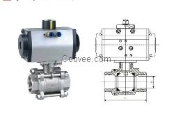 三片式气动球阀Q611F-16P